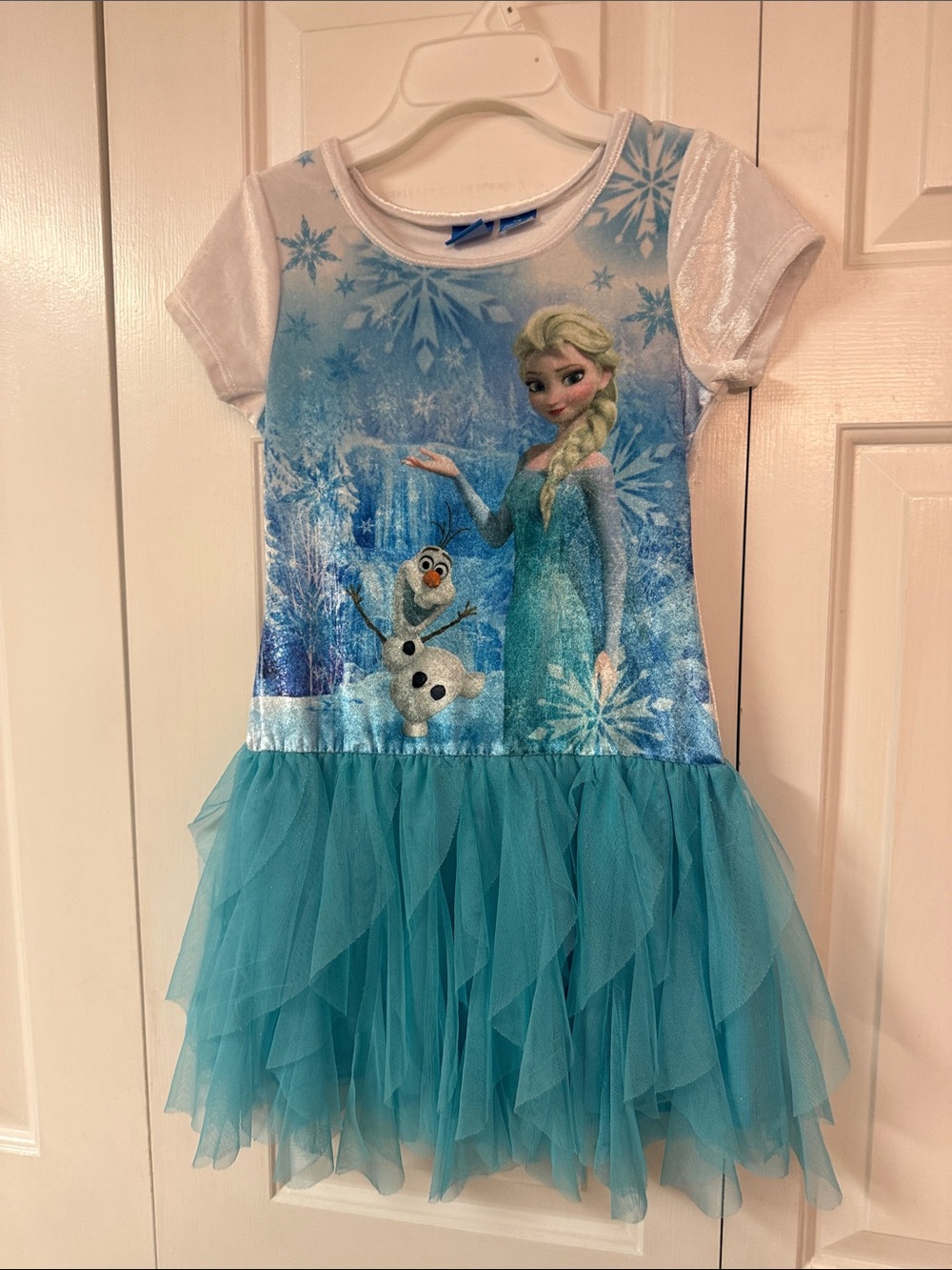 Disney Elsa Teal & White Tulle Graphic Dress